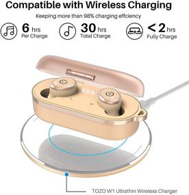 img 2 attached to 🎧 ToZO T10 беспроводные наушники с Bluetooth 5.0 и беспроводным зарядным кейсом - водонепроницаемые стерео-наушники IPX8 | Внутриканальные наушники с микрофоном | Превосходное качество звука и глубокие басы для спорта | Хаки