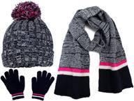 🧣 stay warm and stylish with s.w.a.k. girls knit hat, scarf and gloves set logo