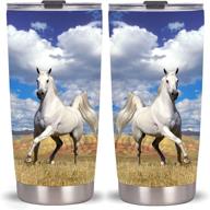 🐴 premium 20oz horse tumbler: stainless steel travel mug with lid, straw & bonus free horse! логотип