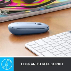 img 2 attached to 🐭 Беспроводная мышь Logitech Pebble M350 - Bluetooth и USB-соединение - Тихая компьютерная мышь с тихим щелчком - Сине-серый - для iPad, ноутбука, блокнота, ПК, Mac