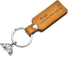 img 4 attached to Leather Drive Keychain Boyfriend Father