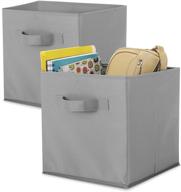versatile and compact whitmor collapsible cubes - set of 2, 10 x 10 x 10 inches, gray logo