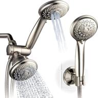 🚿 aquaspa 6-in-1 high-pressure shower head/hand held showerhead combo with dual overhead and low-reach wall brackets, 3-way water diverter & stainless steel hose/brushed nickel finish/by hotelspa, ultimate shower experience logo