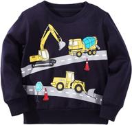 🚚 truck toddler boys' cotton crewneck sweatshirt: long sleeve pullover tops & tees (2-8t) logo