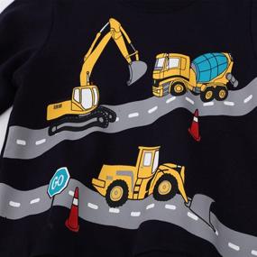 img 1 attached to 🚚 Truck Toddler Boys' Cotton Crewneck Sweatshirt: Long Sleeve Pullover Tops & Tees (2-8T)