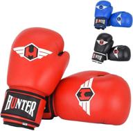 high-quality hunter boxing gloves: ideal for muay thai, punching bag, sparring, heavy bag - boxing gloves for men and women + mma gloves логотип