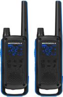 enhanced communication: motorola talkabout t800 two-way radios - reliable 2 pack in striking black/blue design logo