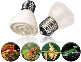 img 1 attached to 🔥 Versatile Mini Reptile Heat Lamp Bulb 4 Pack – 75W 60MM Pet Infrared Ceramic Heat Emitter for Various Pets: Brooder Coop, Aquarium, Lizard, Lambs, and Snake – No Light, White