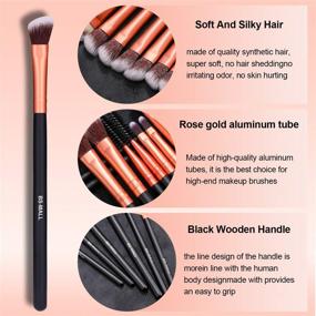 img 2 attached to 🖌️ BS-MALL Eye Makeup Brushes Set - 50pcs Soft Synthetic Hairs & Wood Handle for Eyeshadow, Eyebrow, Eyeliner, Blending, Concealer