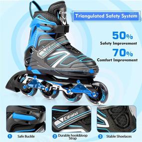 img 1 attached to Light Up Roller Blades: Adjustable Inline Skates for Kids and Adults - Ideal for Indoor and Outdoor Skating Fun!