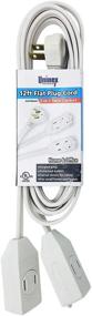 img 1 attached to 🔌 Uninex 3 Outlet Extension Cord - 12 ft, 6 ft