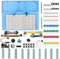 🔧 makeronics 7 in 1 blue breadboard holder with raspberry pi 4 holder, 1200 breadboard, electronics fun kit, power supply module, precision potentiometer, and more for prototyping circuit/arduino/raspberry pi logo