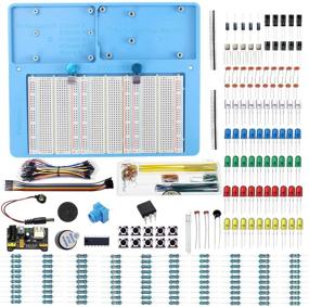 img 4 attached to 🔧 Makeronics 7 в 1 самодержатель синей платы для хлебного подключения с держателем Raspberry Pi 4, 1200 хлебной платы, комплект электроники для развлечений, модуль источника питания, точный потенциометр и многое другое для проектирования схем/Arduino/Raspberry Pi