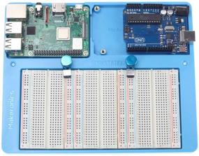 img 2 attached to 🔧 Makeronics 7 in 1 Blue Breadboard Holder with Raspberry Pi 4 Holder, 1200 Breadboard, Electronics Fun Kit, Power Supply Module, Precision Potentiometer, and More for Prototyping Circuit/Arduino/Raspberry Pi