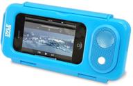 blue waterproof portable speaker case for ipod, mp3 player and smartphone - pyle pwps63bl surf sound logo