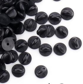 img 1 attached to 📌 200 Pieces Rubber Pin Backs - PVC Pin Keepers for Lapel Pins, Brooches, Ties, Hats, Badges & Insignias - Black