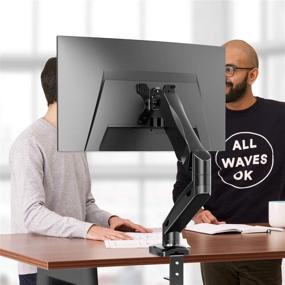 img 3 attached to 🖥️ WALI Single Monitor Arm Mount Stand: Fully Adjustable Gas Spring VESA Desk Mount for Up to 32 Inch Displays, 19.8lbs. Capacity – Matte Black