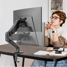 img 2 attached to 🖥️ WALI Single Monitor Arm Mount Stand: Fully Adjustable Gas Spring VESA Desk Mount for Up to 32 Inch Displays, 19.8lbs. Capacity – Matte Black