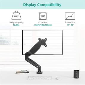 img 1 attached to 🖥️ WALI Single Monitor Arm Mount Stand: Fully Adjustable Gas Spring VESA Desk Mount for Up to 32 Inch Displays, 19.8lbs. Capacity – Matte Black