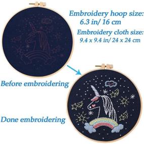 img 1 attached to Complete Embroidery Starter Kit with Cloth, Instructions, Hoop, Threads & Scissors - Perfect for Kids, Adults & Beginners