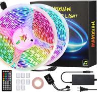 🌈 mamxuan led strip lights 32.8ft - music sync rgb color changing with remote control - perfect for bedroom, home, tv, kitchen, diy decoration - easy installation логотип