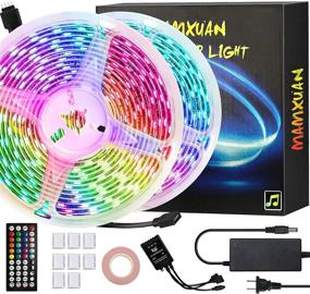 img 4 attached to 🌈 MAMXUAN LED Strip Lights 32.8ft - Music Sync RGB Color Changing with Remote Control - Perfect for Bedroom, Home, TV, Kitchen, DIY Decoration - Easy Installation