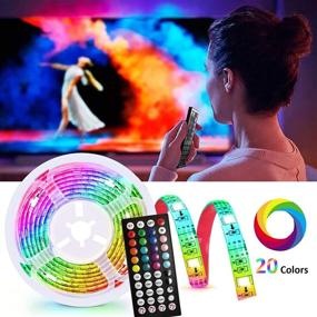 img 3 attached to 🌈 MAMXUAN LED Strip Lights 32.8ft - Music Sync RGB Color Changing with Remote Control - Perfect for Bedroom, Home, TV, Kitchen, DIY Decoration - Easy Installation