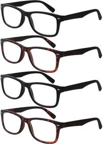 img 4 attached to Reading Glasses Quality Stylish Tortoiseshell Vision Care