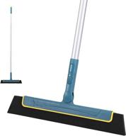 🧹 cleanhome mini floor squeegee - 51" professional bathroom water remover for tile, wood, glass, and shower, pet hair wiper push broom - green logo