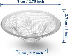 img 3 attached to 🚰 2 Pack Heavy-Duty Stainless Steel Slop Basket Filter Trap - 2.75" Top / 1" Mesh Metal Sink Strainer - Ideal for Kitchen Sink, Bathroom Bathtub, Wash basin, Floor drain, Balcony Drain Hole