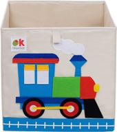 🚂 wildkin kids 13 inch storage cube: organize toys, games, and art supplies in your child's bedroom or playroom, olive kids train design logo