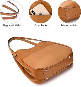img 1 attached to Плечевые кожаные сумки S ZONE: Стильные сумки с несколькими карманами и кошельками для женщин в стиле Хобо