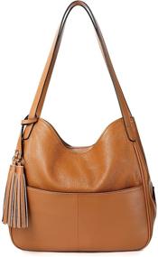 img 4 attached to Плечевые кожаные сумки S ZONE: Стильные сумки с несколькими карманами и кошельками для женщин в стиле Хобо