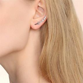 img 1 attached to 🍃 925 Sterling Silver Leaf Stud Earrings with 18K Gold Plating - Hypoallergenic Jewelry for Women and Girls, Leaves Shape Earrings