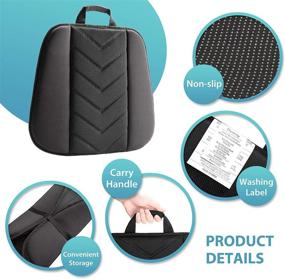 img 2 attached to 🚗 Premium Memory Foam Car Seat Cushion Pad for Improved Comfort - Non-Slip Bottom, Ideal for Auto, Car Supplies, and Office Chair