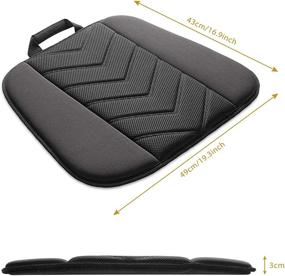 img 3 attached to 🚗 Premium Memory Foam Car Seat Cushion Pad for Improved Comfort - Non-Slip Bottom, Ideal for Auto, Car Supplies, and Office Chair