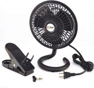 🌬️ tn tonny clip-on fan, 110v 6 inch adjustable clip table fan, 2 speeds wind, personal cooling fan, 6ft cord, plastic safety grill, black логотип