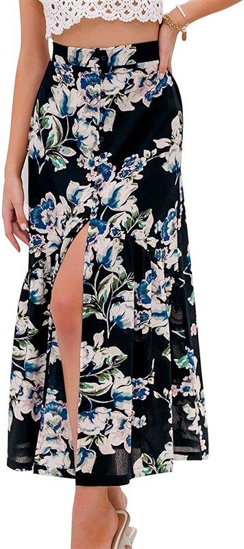 berrygo womens floral ruffle skirt women's clothing 로고