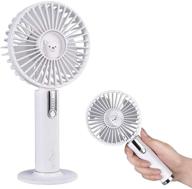 🐻 elinksmart handheld fan - adjustable 3 speed, usb rechargeable & powerful airflow - mini portable with desktop base - ideal for home, office, travel & outdoor - mute brushless motor - white cute bear design logo