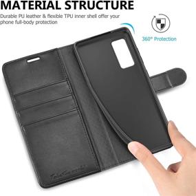 img 1 attached to 📱 TUCCH Galaxy S20 FE Wallet Case: 6.5-Inch Black PU Leather Folio Cover with RFID Blocking and Card Slot