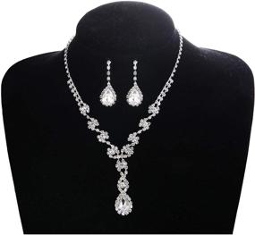 img 3 attached to Loyalty Shines: Exquisite Bridal Rhinestone Teardrop Jewelry Set for Memorable Proms and Weddings