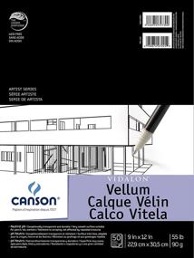 img 3 attached to 📝 Canson Artist Series Vidalon Vellum Paper Pad: Translucent, Acid Free, 9 x 12", 50 Sheets, Ideal for Pencil, Ink and Markers