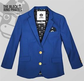 img 3 attached to Black n Bianco Boys' Slim Fit Blazer Jacket - Golden 🏴 Age Style with Brass Buttons | Presented by The Black Ring Pirates