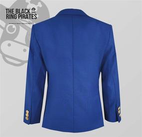 img 1 attached to Black n Bianco Boys' Slim Fit Blazer Jacket - Golden 🏴 Age Style with Brass Buttons | Presented by The Black Ring Pirates