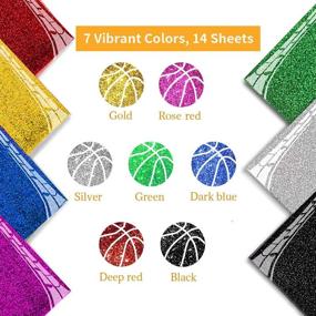 img 3 attached to ✨ 14 Sheets Glitter Heat Transfer Vinyl Bundle: HTV Iron On Vinyl for Cricut & Silhouette - 12”x10”, 14 Colors - Perfect for Heat Press Machine