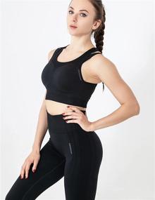 img 3 attached to 🩱 FRESOUGHT 2 Piece Seamless Workout Outfits for Women: Double-Layered Sport Bra & High Waist Yoga Leggings Sets