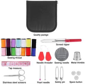 img 3 attached to 🧵 Sewing Kits for Beginner Adults: 72 / 112 / 136 / 226 PCS Basic Hand Sewing Kit and Crochet Hooks for Emergency Summer Campers, Travel, and Home. Includes Scissors, Thimble, Thread, Needle Kits.