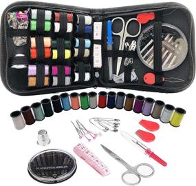 img 4 attached to 🧵 Sewing Kits for Beginner Adults: 72 / 112 / 136 / 226 PCS Basic Hand Sewing Kit and Crochet Hooks for Emergency Summer Campers, Travel, and Home. Includes Scissors, Thimble, Thread, Needle Kits.