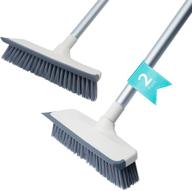 🧹 qaestfy floor scrubber brush with squeegee - 52'' long handle scrub brush for cleaning bathroom, shower, tile, concrete floor, kitchen, carpet, pool - model qae003, pack of 2 logo