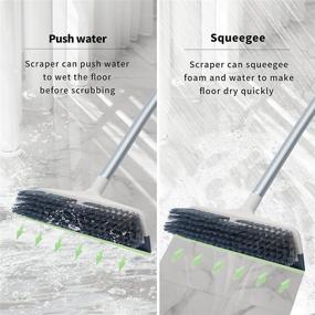 img 1 attached to 🧹 Qaestfy Floor Scrubber Brush with Squeegee - 52'' Long Handle Scrub Brush for Cleaning Bathroom, Shower, Tile, Concrete Floor, Kitchen, Carpet, Pool - Model QAE003, Pack of 2